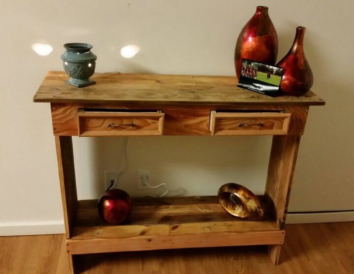 Rustic Pallet Wood Entry Hallway Table Pallet Ideas