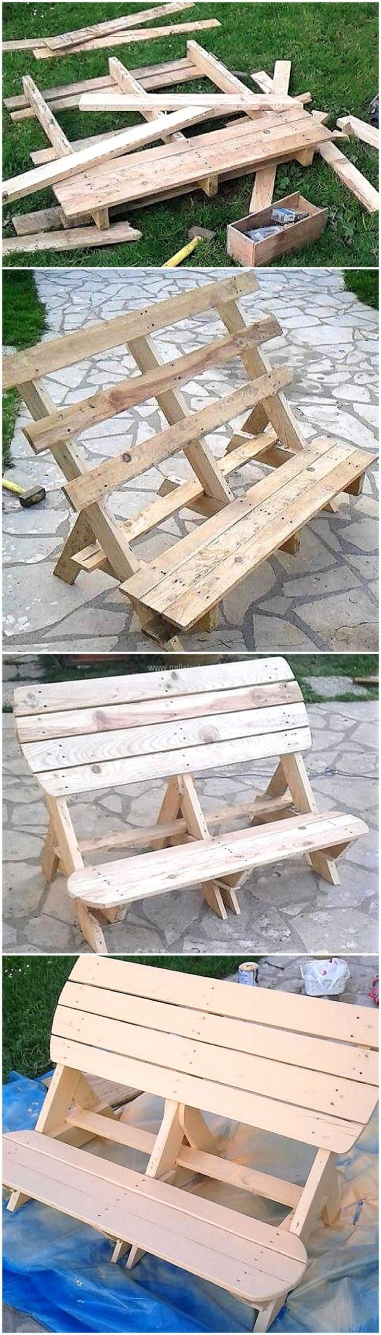 DIY Cute Pallets Made Garden Bench | Pallet Ideas